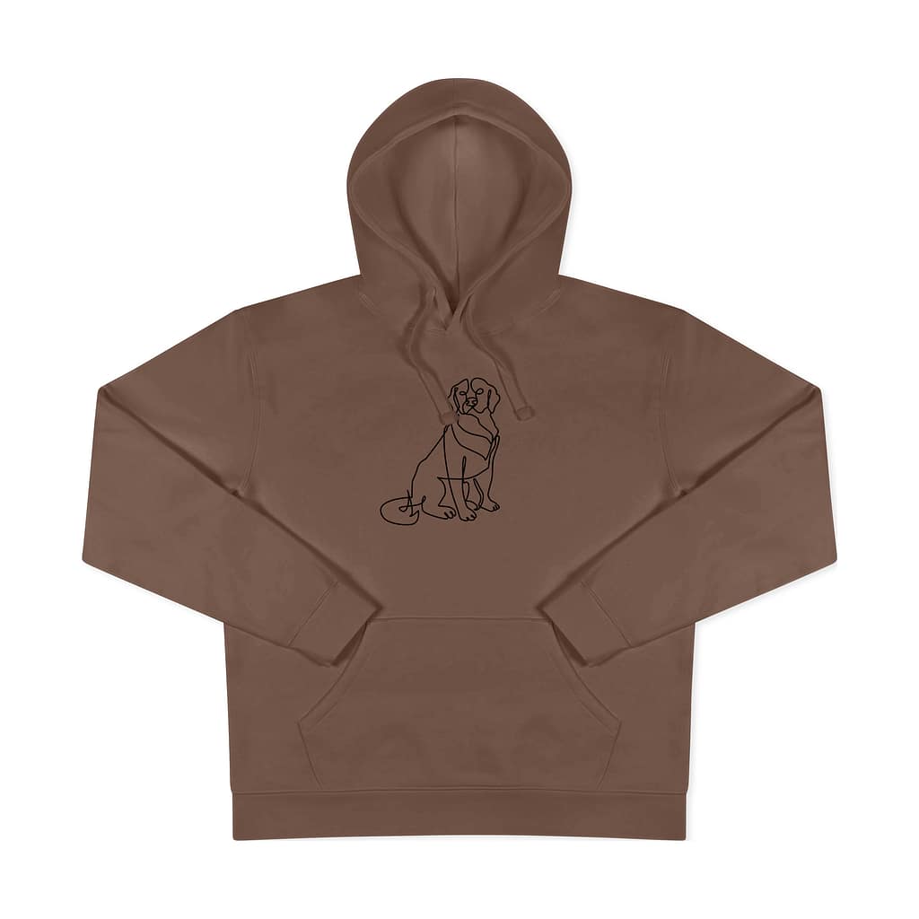 Džemperis su gobtuvu - gyvūnų siuvinėjimas "Line Art"