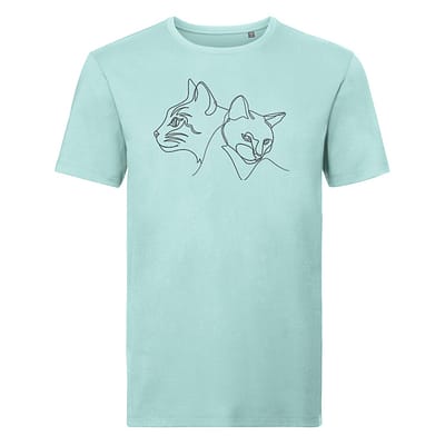 Marškinėliai - Organic - Gyvūnų siuvinėjimas "Line Art"