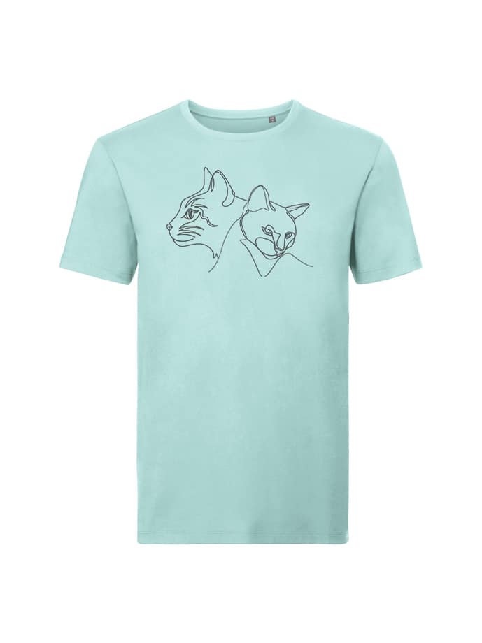 Marškinėliai - Organic - Gyvūnų siuvinėjimas "Line Art"