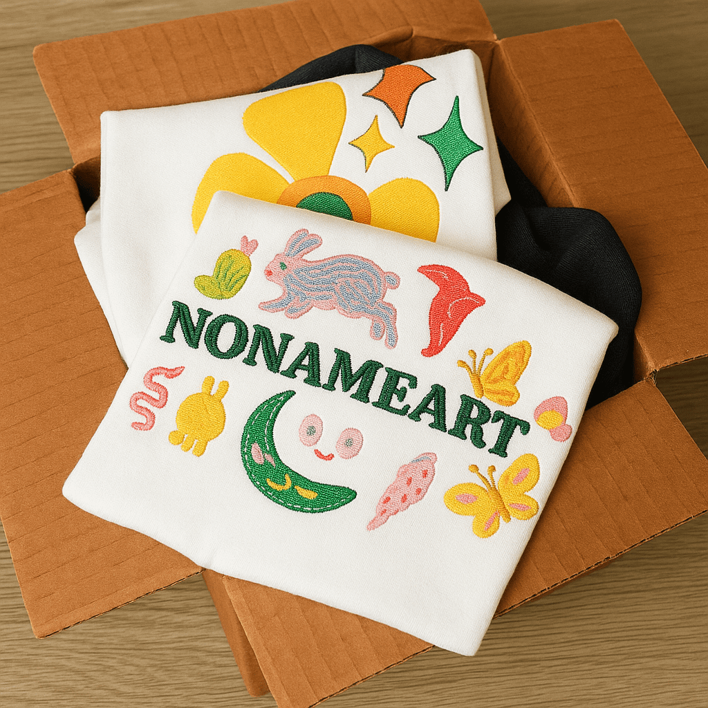 20250509_1402_Embroided Nonameart Shirts_remix_01jttb9z3jfk8s066s0w5bebfq